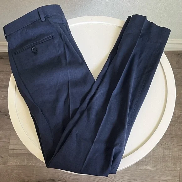 ASOS Men's Classic Navy Dress Pants - Picture 2 of 4